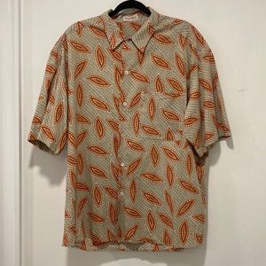 Byblos Men's Shirt Made in Italy Size 52 Gray and Rust